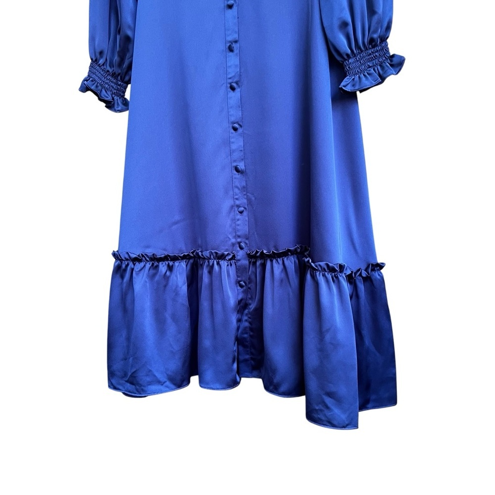 Alex Marie - Kerry Satin Midi Dress in Twilight Blue - NWT - Size XL - Picture 3 of 11